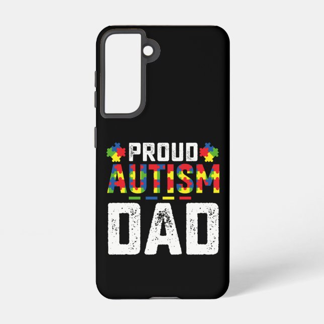 Coque Samsung Galaxy Fière Autisme Papa Sensibilisation Famille Autiste (Verso)