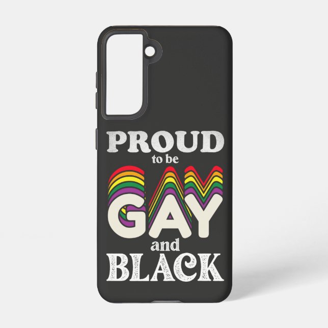 Coque Samsung Galaxy Fière D'Être Gay Et Noir De Fierté LGBT (Verso)