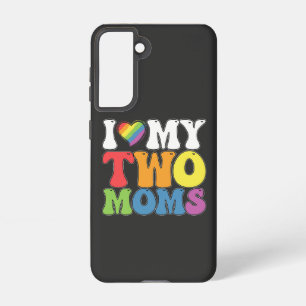 Coque Samsung Galaxy Fierté LGBT J'Aime Mes Deux Moms Soutien Lesbien G