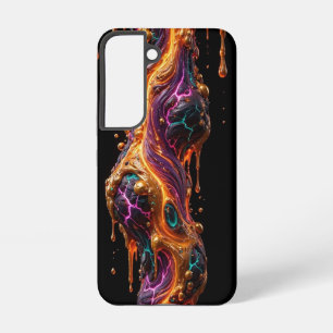 Coque Samsung Galaxy Filament de lave fin comme un cheveu - Or Teal Mag