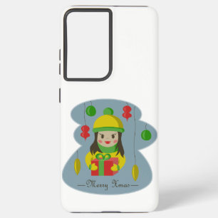 Coque Samsung Galaxy Fille avec boîte cadeau de Noël
