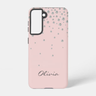 Coque Samsung Galaxy Fille Blush rose Nom personnalisable