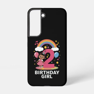 Coque Samsung Galaxy Fille de deux ans anniversaire Mignonne 2ème anniv