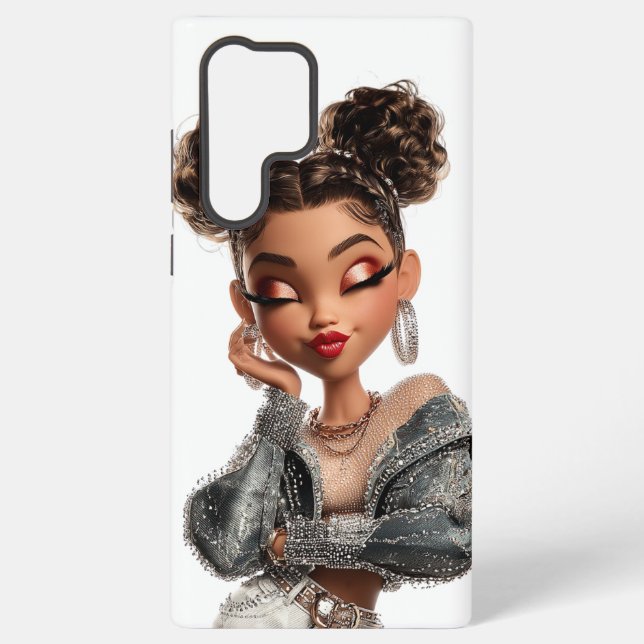 Coque Samsung Galaxy Fille Glamour Tressée (Verso)