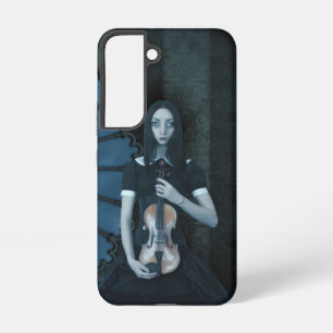 Coque Samsung Galaxy Fille gothique victorienne tenant un violon Dark F