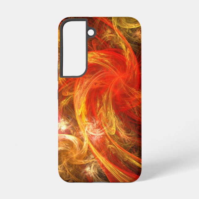 Coque Samsung Galaxy Firestorm Modern Abstract Art Red Gold Energy (Verso)
