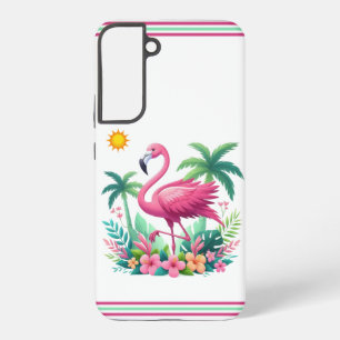 Coque Samsung Galaxy Flamingo rose tropicale/Floride