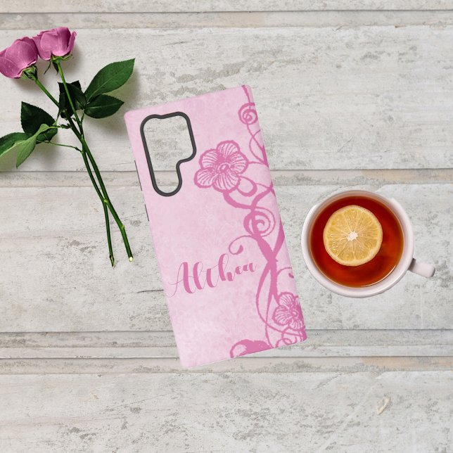 Coque Samsung Galaxy Flèches et fleurs roses (Créateur téléchargé)