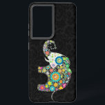 Coque Samsung Galaxy Fleur colorée Retro Design éléphant<br><div class="desc">Des fleurs rétro en forme d'éléphant. Décoré avec des images de clous de diamant. Design est disponible sur d'autres produits et peut être demandé sur n'importe quel produit offert par Zazzle.</div>