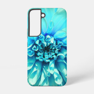 Coque Samsung Galaxy Fleur de dahlia bleu clair