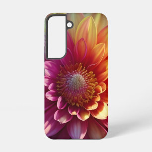 Coque Samsung Galaxy Fleur de dahlia rose rouge orange jaune violet