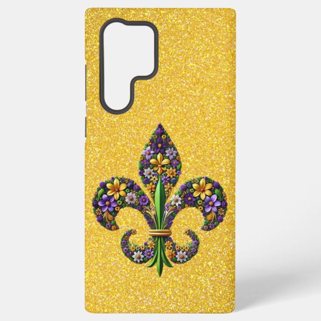 Coque Samsung Galaxy Fleur de lis Floral Mardi Gras (Verso)