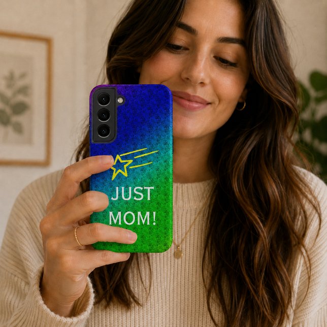 Coque Samsung Galaxy Fleur de maman motif vert bleu (Just Mom flower Pattern Green Blue Samsung Galaxy Case)