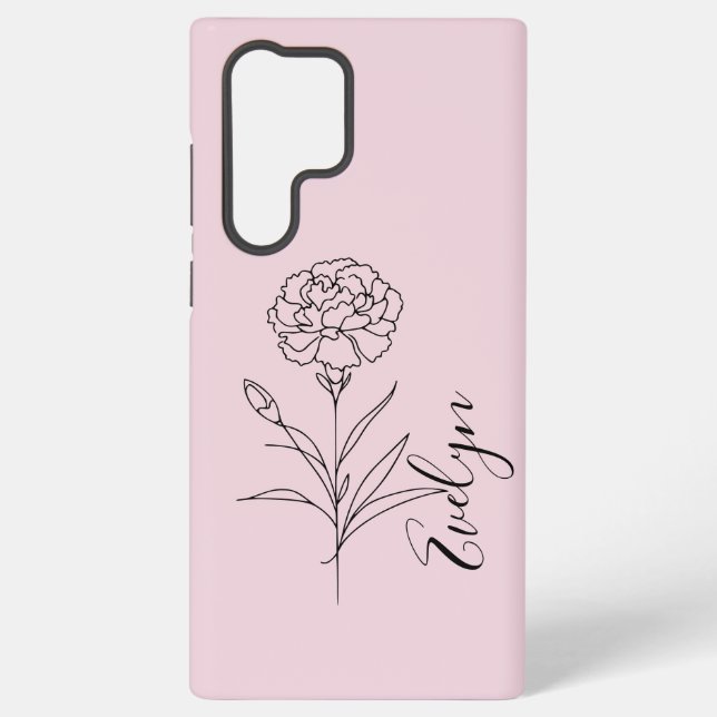 Coque Samsung Galaxy Fleur de naissance de l'oeillet de janvier personn (Verso)