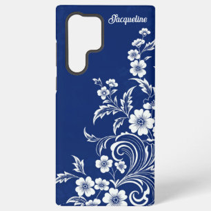 Coque Samsung Galaxy Fleur de porcelaine bleue