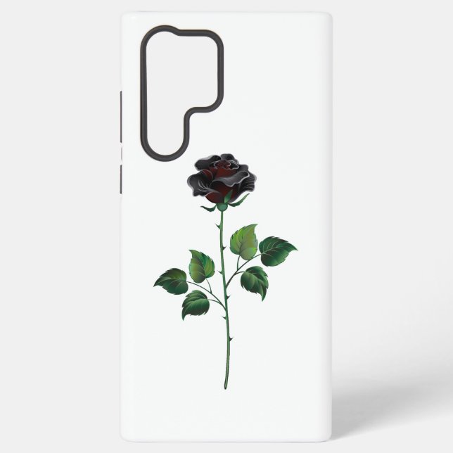 Coque Samsung Galaxy Fleur de rose noire (Verso)