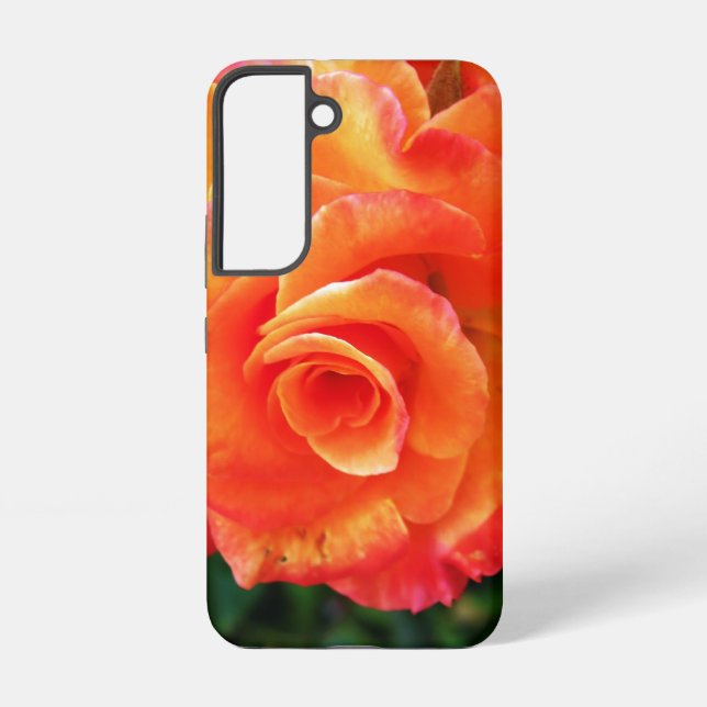 Coque Samsung Galaxy Fleur de rose orange (Verso)