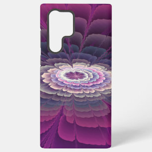 Coque Samsung Galaxy Fleur frappante abstraite fractale colorée rose