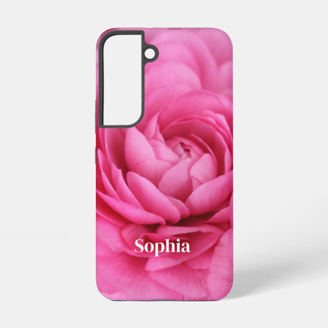 Coque Samsung Galaxy Fleur rose gros plan Personnalisée (Verso)