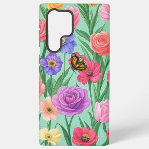 Coque Samsung Galaxy Fleur rose printanière colorée