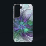 Coque Samsung Galaxy Fleur vert violet Art Abstrait moderne Fractal<br><div class="desc">Une fleur d'imaginaire magique pour vous. Design unique pour votre coque Samsung Galaxy S22 et plus.</div>