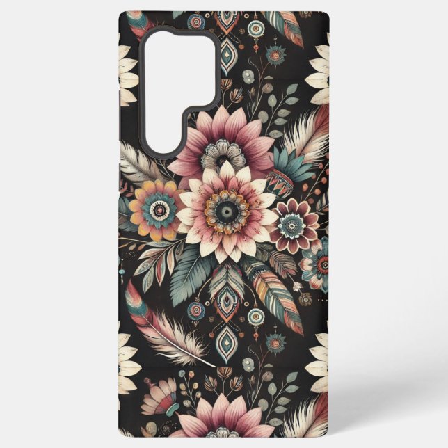 Coque Samsung Galaxy Fleurs Bohèmes du Soir (Verso)