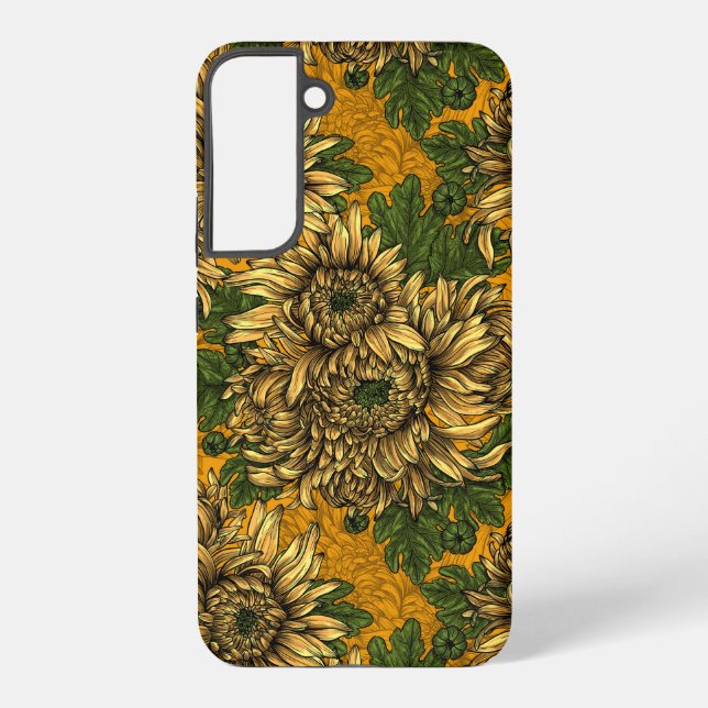 Coque Samsung Galaxy Fleurs de chrysanthème jaune (Verso)