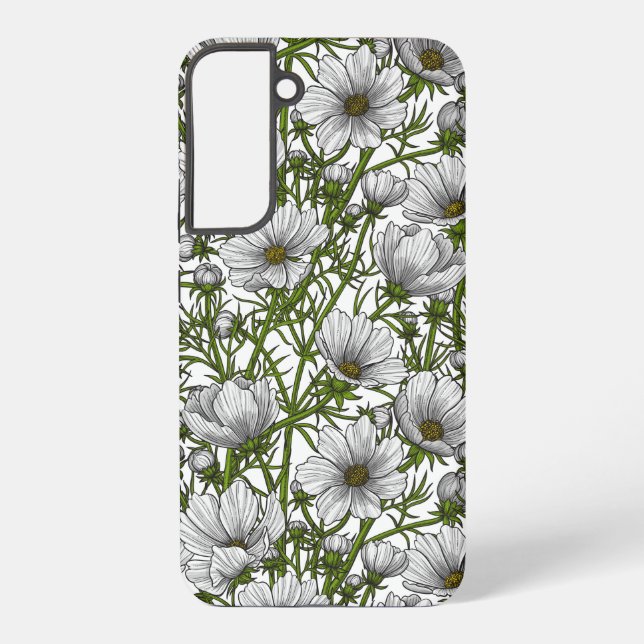 Coque Samsung Galaxy Fleurs de cosmos blancs (Verso)