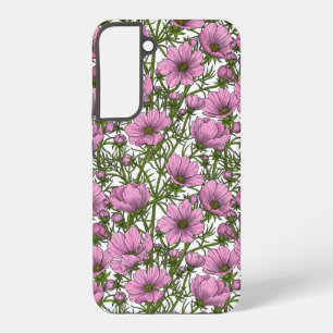 Coque Samsung Galaxy fleurs de cosmos rose