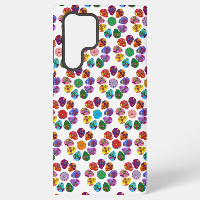Coque Samsung Galaxy Fleurs de Crâne de Sucre (Verso)