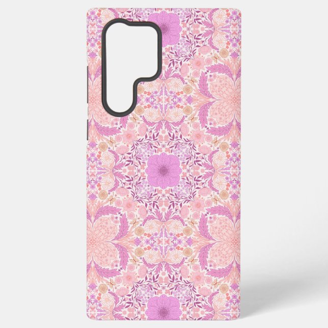 Coque Samsung Galaxy Fleurs de jardin rétro en rose (Verso)