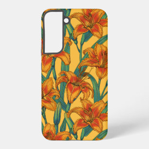Coque Samsung Galaxy Fleurs de jour tawny, bleu et jaune
