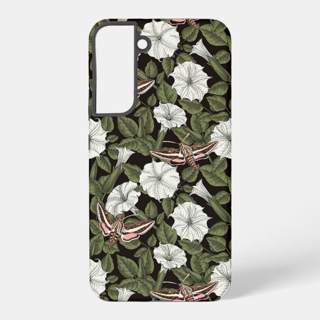 Coque Samsung Galaxy Fleurs de lune et sphinxes (Verso)