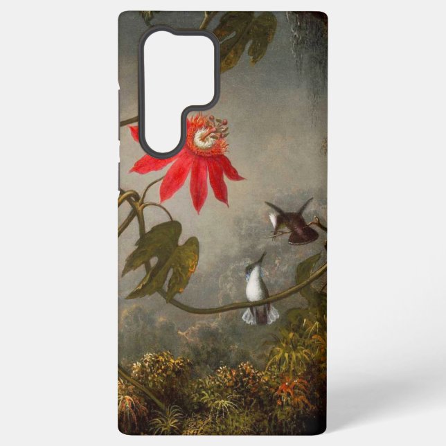 Coque Samsung Galaxy Fleurs de passion avec tête de colibris (Verso)