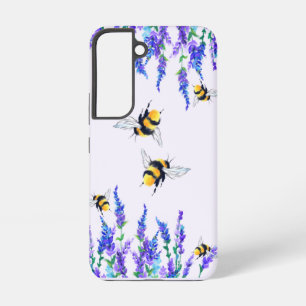 Coque Samsung Galaxy Fleurs de printemps et abeilles volantes