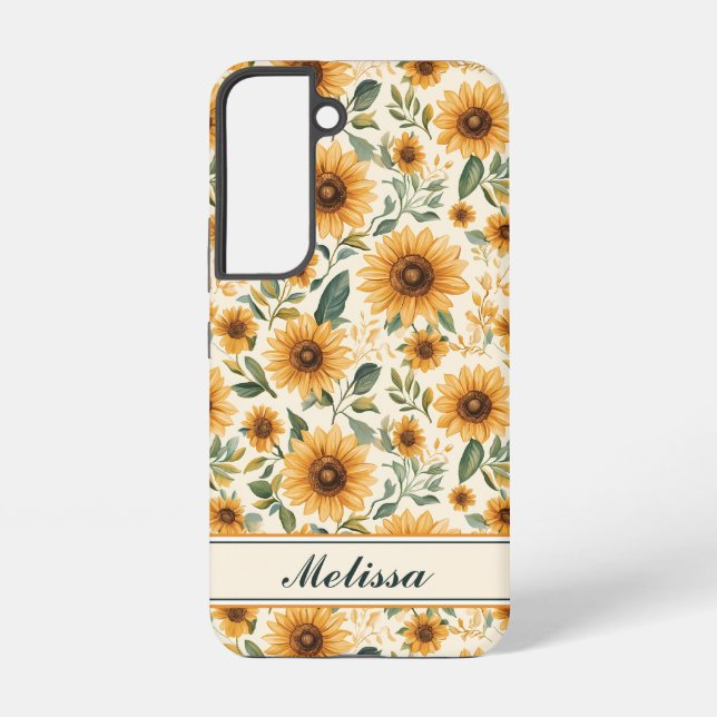 Coque Samsung Galaxy Fleurs de soleil jaunes (Verso)