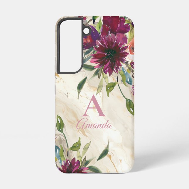 Coque Samsung Galaxy Fleurs Élégantes de Fleurs Sauvages (Verso)