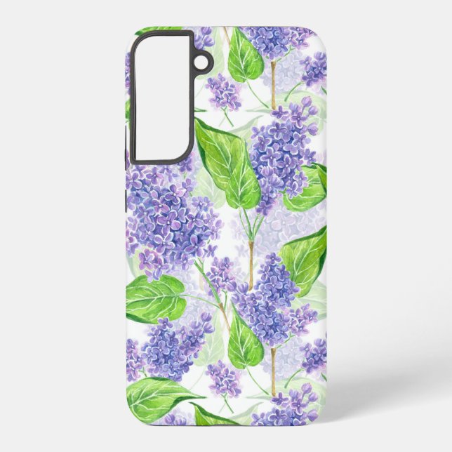 Coque Samsung Galaxy Fleurs lilas aquarelles (Verso)