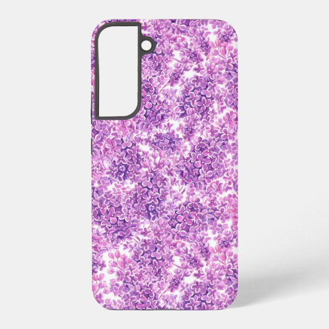 Coque Samsung Galaxy Fleurs lilas rose aquarelle (Verso)