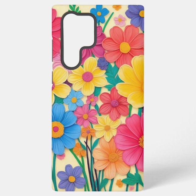 Coque Samsung Galaxy Fleurs lumineuses en couleur complète (Verso)