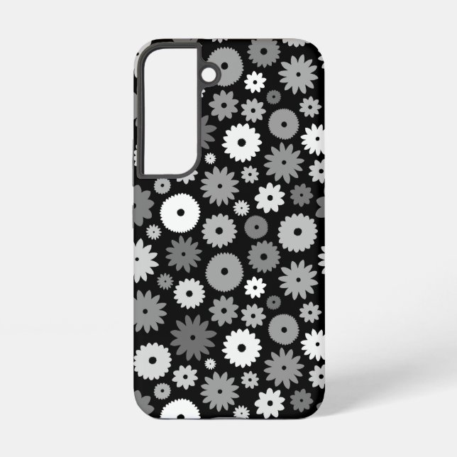 Coque Samsung Galaxy Fleurs monochromes à motif répétitif (Verso)