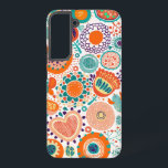 Coque Samsung Galaxy Fleurs rétro colorées motif 3a<br><div class="desc">Fleurs rétro stylisées cool avec des motifs sans couture.</div>