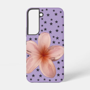 Coque Samsung Galaxy Fleurs roses sur étui à fleurs violettes