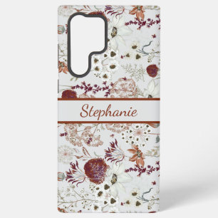 Coque Samsung Galaxy Fleurs sauvages modernes de Bourgogne Floral boh