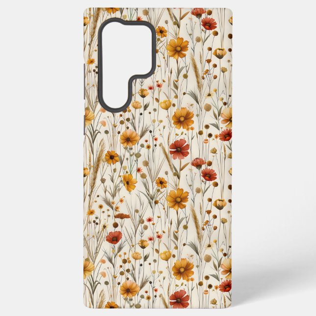 Coque Samsung Galaxy Fleurs sauvages rustiques - Boho Automne modèle fl (Verso)