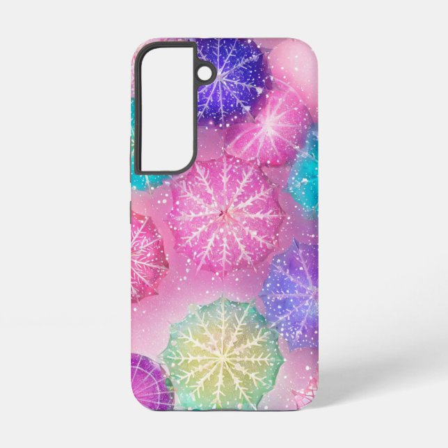 Coque Samsung Galaxy Flocon de neige Pastel étincelant (Verso)