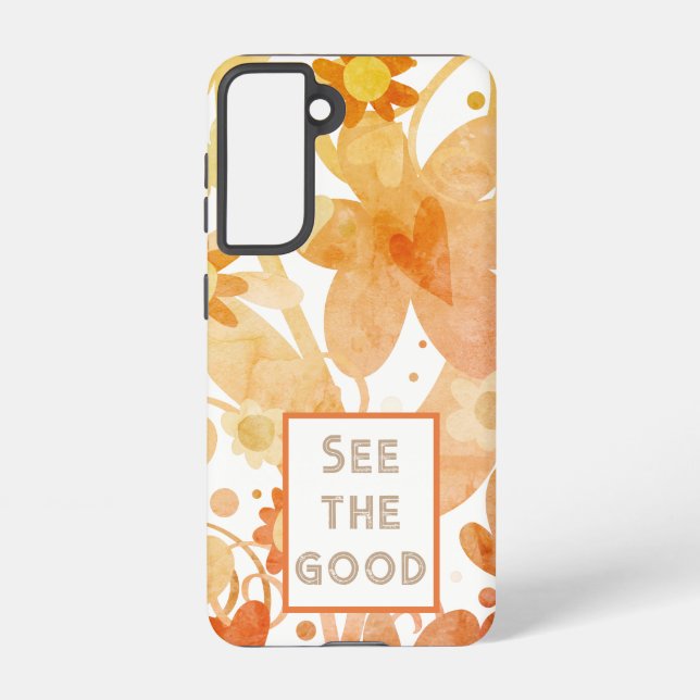 Coque Samsung Galaxy Floral Abstrait Voir La Bonne Citation Plutôt (Verso)