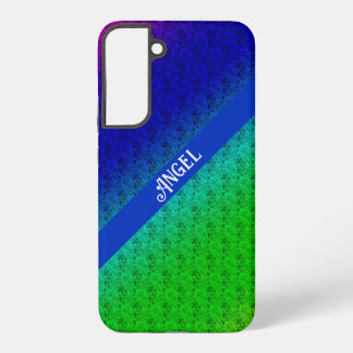 Coque Samsung Galaxy Floral Blue Green Rainbow Diagonal Blend Ajouter u