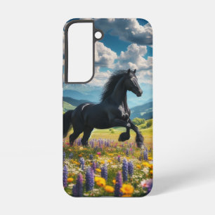 Coque Samsung Galaxy Floral/cheval de printemps/étalon
