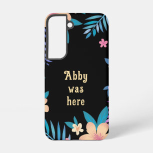Coque Samsung Galaxy Floral hawaïen sur noir